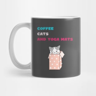 Coffee cats and yoga mats funny yoga and cat drawing Mug